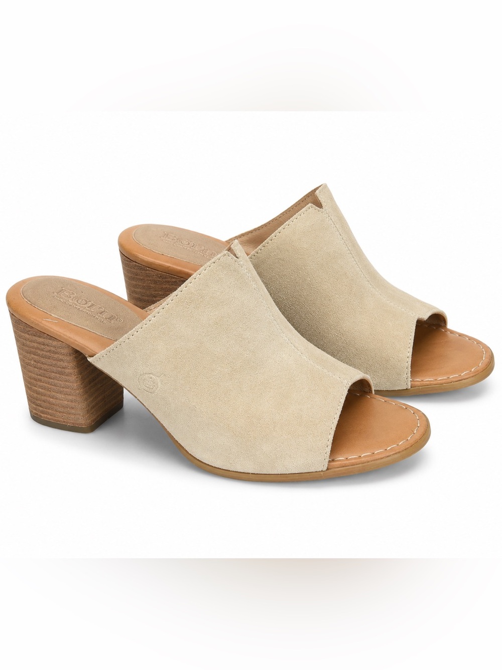 Born • Beige suede mules
